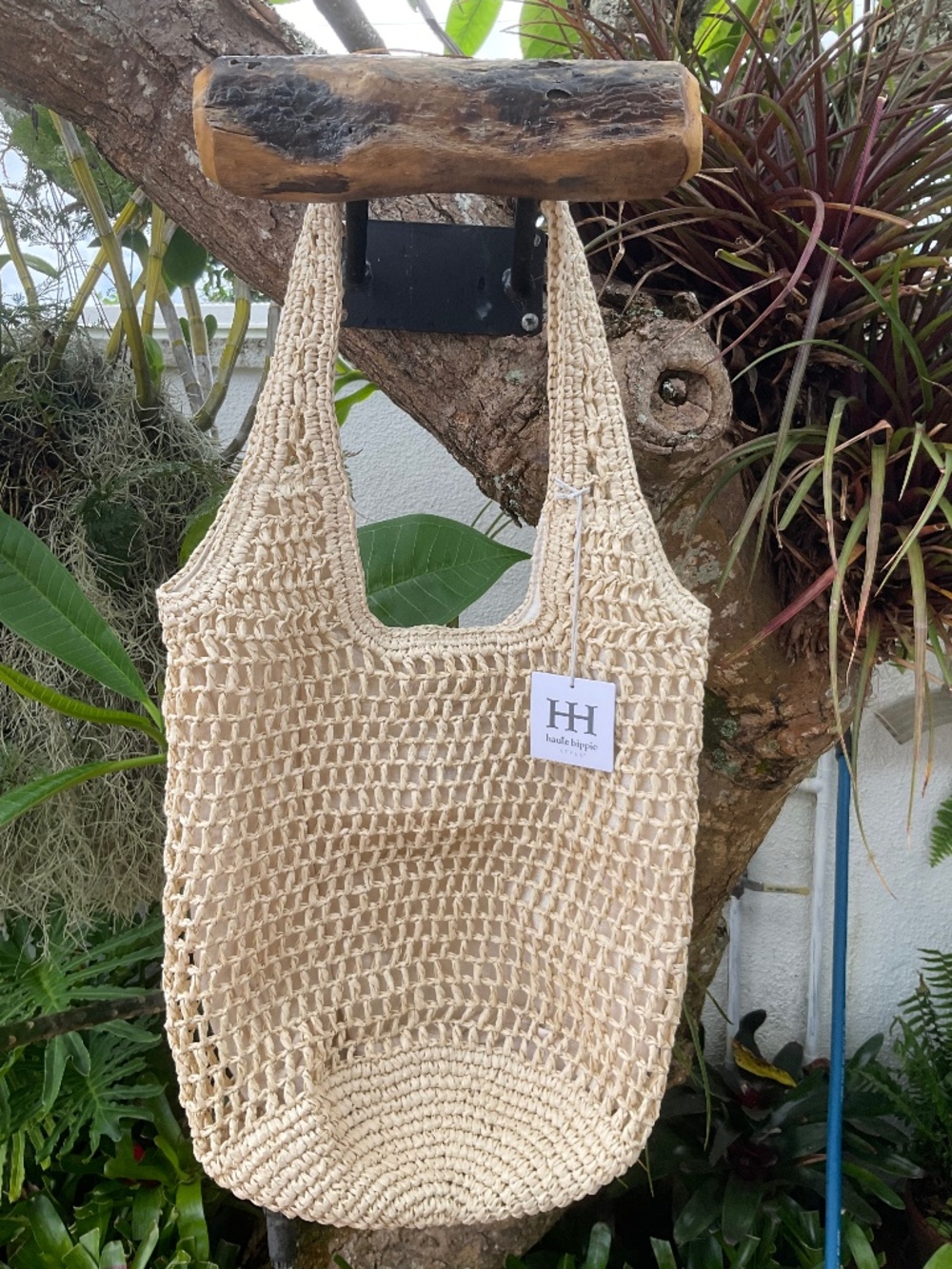 Haute Hippie Style Woven Straw Bag  NWT